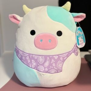 NEW belana the Cow purple bandana 12” squishmallows easter squad squishmallow